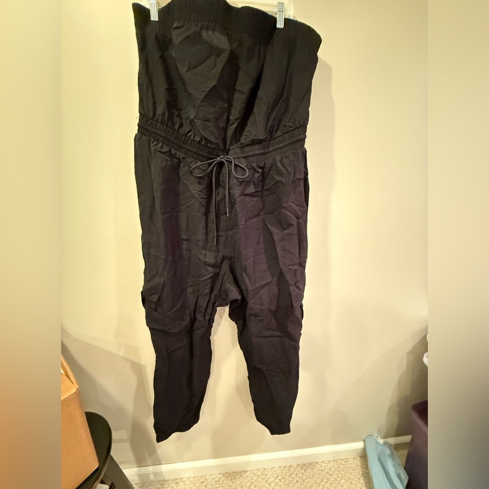 Forever 21 Black Drawstring Jumpsuit